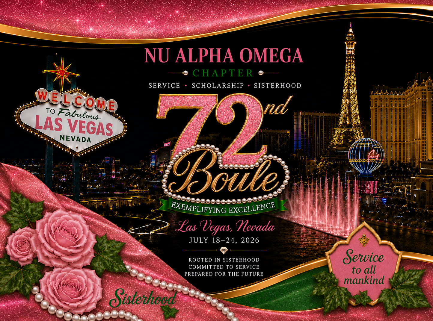 Nu Alpha Omega Chapter – 72nd Boule Las Vegas Commemorative Tumbler